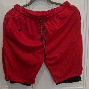 Men's Athletic Red Shorts